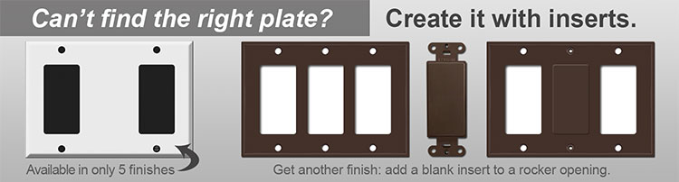 3 Gang Wall Plates - Create with Inserts