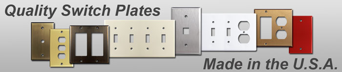 Outlet covers and switch plates in various sizes and finishes