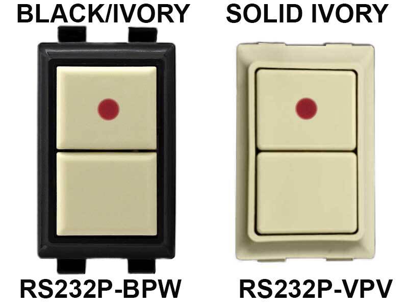 GE low voltage switches RS232 black ivory plus RS232 solid ivory
