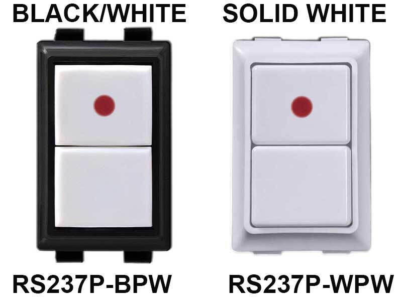 GE low voltage pilot switches RS237P black/white plus RS237P solid white