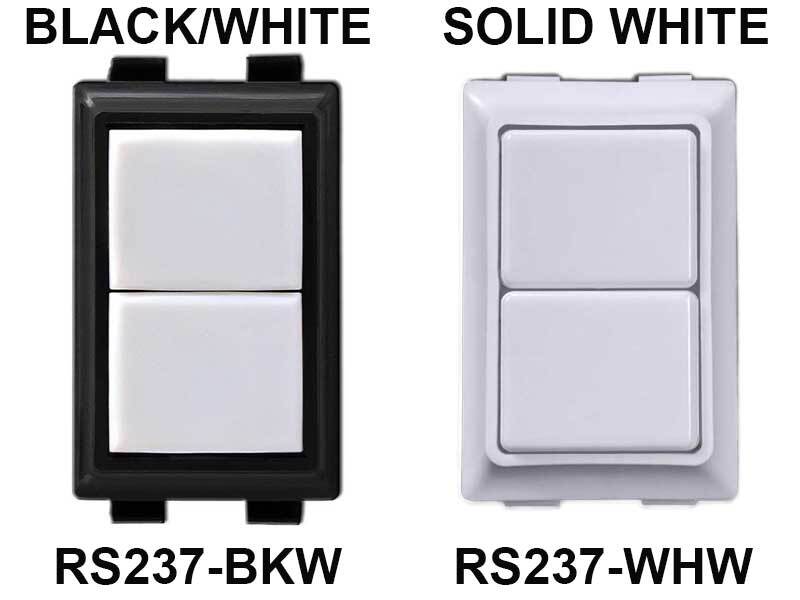 GE low voltage switches RS237 black white plus RS237 solid white